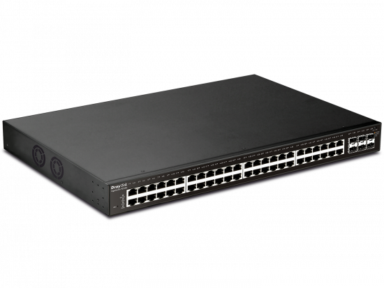 Switch Quản Lý 54 Port DrayTek VigorSwitch P2540xs L2+ Managed 10G PoE (48x RJ45 Gigabit PoE + 6x SFP+ 10Gbps Fiber)