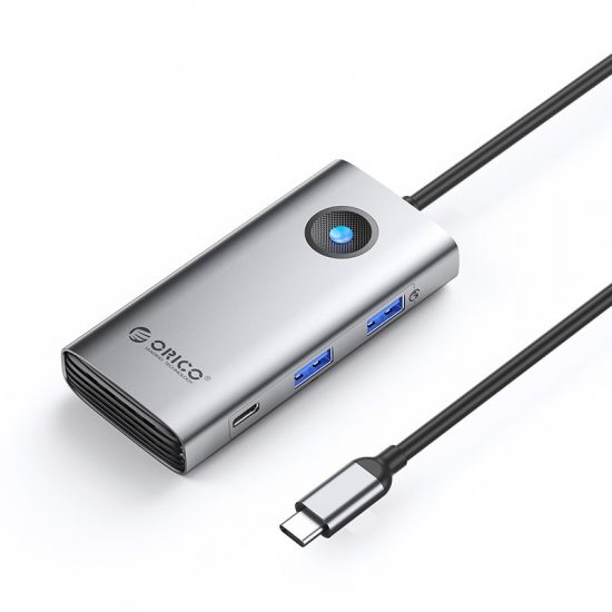 Đầu Chuyển USB-C 6 IN 1 ORICO(PW11-6PCR-GY) (HDMI, USB-A, USB-C, LAN)