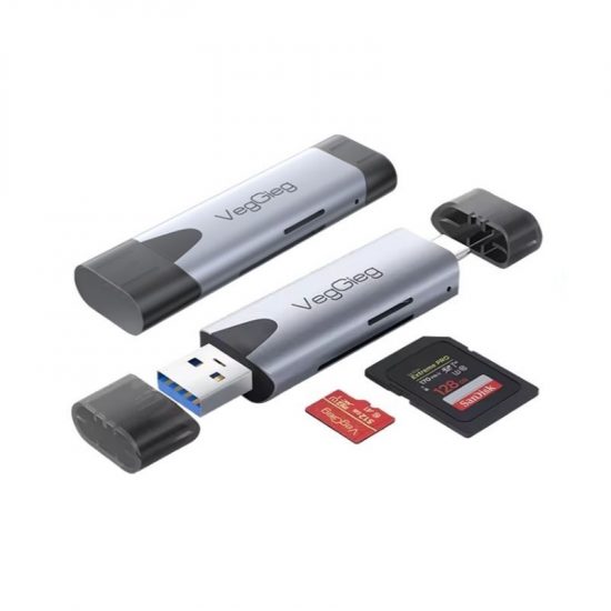 Đầu Đọc Thẻ Nhớ Đa Năng USB/TypeC 2in1 VegGieg V-C305