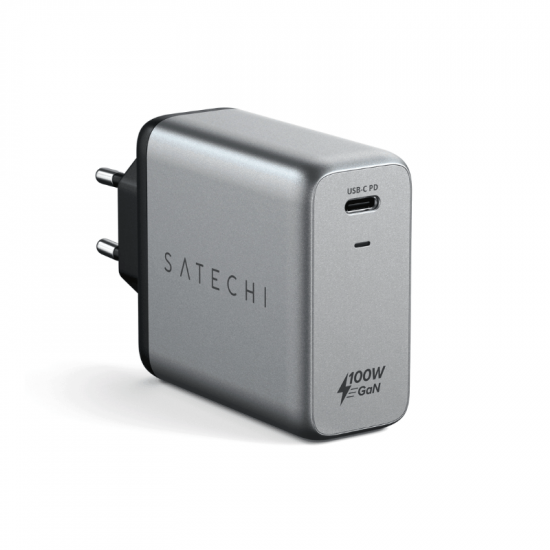 Củ Sạc Satechi USB-C GaN PD 100W (Đầu Cắm Tròn EU) (ST-UC100WSM-EU)