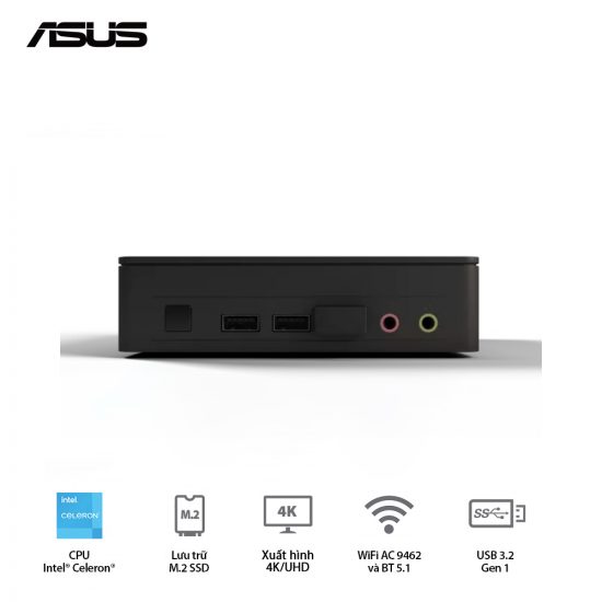 Máy Tính Mini PC Asus NUC 11 Essential (Intel Celeron N4505, RAM 4GB DDR4, SSD 64 GB, Windows 11)