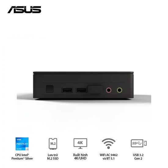 Máy Tính Mini PC Asus NUC 11 Essential Kit NUC11ATKPE (Intel Pentium Silver N6005, Intel Core UHD Graphics, Wi-Fi 5 + Bluetooth)