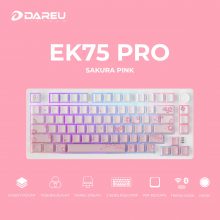 Bàn phím cơ DareU EK75 Pro Sakura Pink - DareU Dream Switch (3 mode, 75%, Núm xoay, Keycap PBT, Hotswap 5 pin, Led viền)