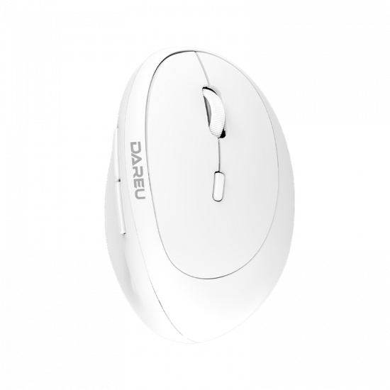 Chuột Không Dây DareU LM158D Ergo White (Bluetooth + 2.4GHz, 1600 DPI, Pin 1xAA)