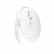 Chuột Không Dây DareU LM158D Ergo White (Bluetooth + 2.4GHz, 1600 DPI, Pin 1xAA)