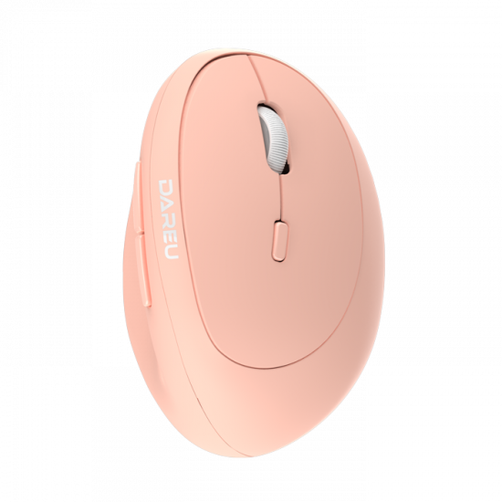 Chuột Không Dây DareU LM158D Ergo Pink (Bluetooth + 2.4GHz, 1600 DPI, Pin 1xAA)