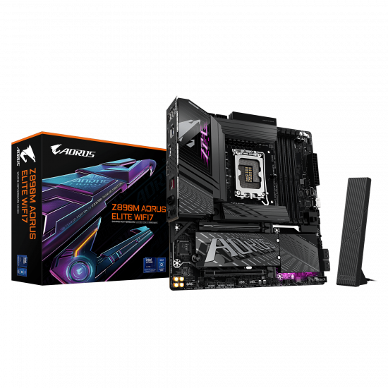 Mainboard Gigabyte Z890M AORUS ELITE WIFI7 (LGA 1851, 4x DDR5, USB4, Displayport, M.2 PCIe 5.0, m-ATX)