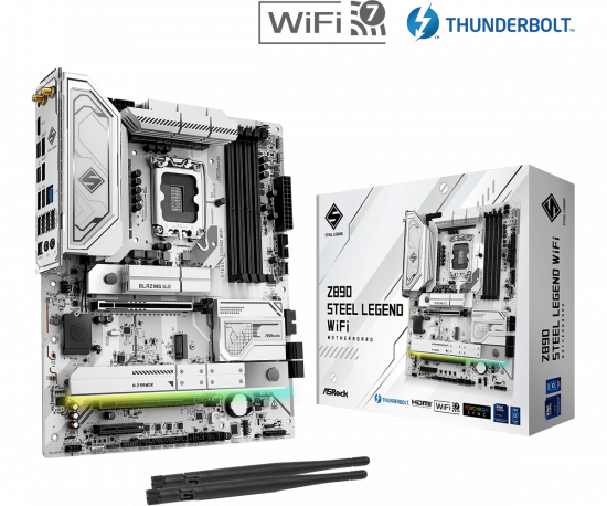 Mainboard ASRock Z890 Steel Legend WiFi (LGA 1851, 4x DDR5, Thunderbolt 4, HDMI, M.2 PCIe 5.0, WiFi 7, ATX)