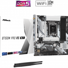 Mainboard ASRock B760M Pro RS WiFi (LGA 1700, 4x DDR5, HDMI, Displayport, M.2 PCIe 4.0, WiFi 6E, m-ATX)