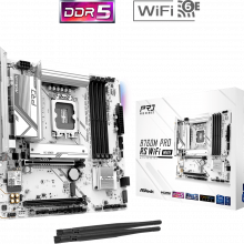 Mainboard ASRock B760M Pro RS WiFi White (LGA 1700, 4x DDR5, HDMI, Displayport, M.2 PCIe 4.0, WiFi 6E, m-ATX)