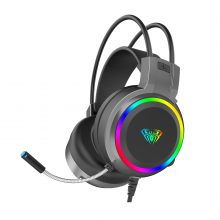 Tai Nghe Gaming Có Dây AULA S608 Black (2 jack 3.5mm, Led RGB)