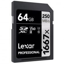 Thẻ nhớ SDXC 64GB Lexar Professional 1667x UHS-II, V60, U3 (SILVER Series) (LSD64GCB1667)