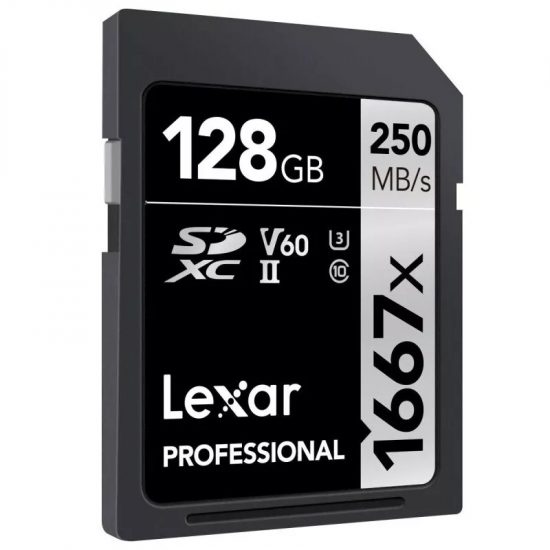 Thẻ nhớ SDXC 128GB Lexar Professional 1667x UHS-II, V60, U3 (SILVER Series) (LSD128CB1667)