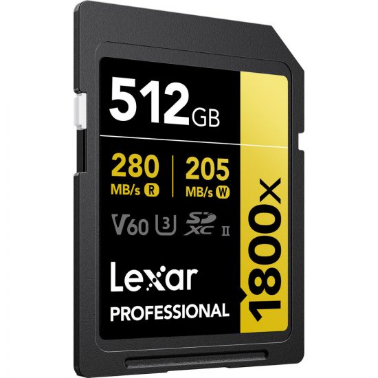 Thẻ nhớ SDXC 512GB Lexar Professional 1800x UHS-II, U3, V60 (GOLD Series) (LSD1800512G-BNNNG)