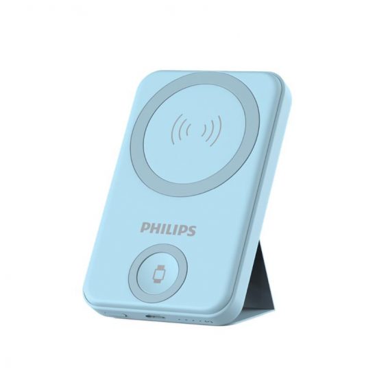 Pin Dự Phòng không dây từ tính Magnetic Iphone & Iwatch 10000mAh Philips DLP9535ND PD20W màu xanh dương