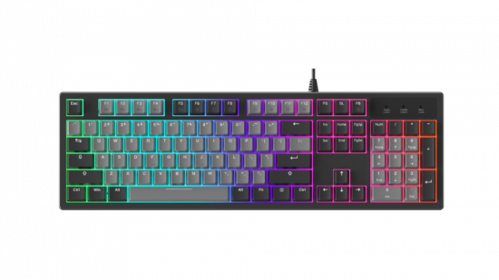 Bàn phím cơ DareU EK104 Grey Black - DareU Dream Switch (Keycap PBT Double shot, Rainbow LED, LED viền 2 bên)