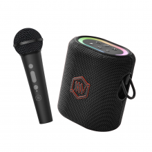 Loa Karaoke Di Động Alpha Works SONIK Plus Black (20W, Bluetooth 5.3, AUX, Pin 6 giờ, Led RGB, Kèm 1 micro không dây)