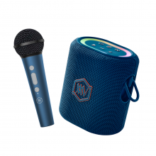 Loa Karaoke Di Động Alpha Works SONIK Plus Blue (20W, Bluetooth 5.3, AUX, Pin 6 giờ, Led RGB, Kèm 1 micro không dây)