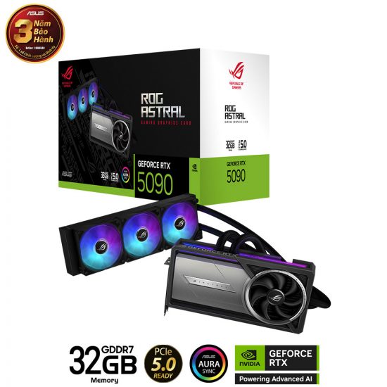 Card màn hình VGA ASUS ROG Astral LC GeForce RTX 5090 32GB GDDR7 (ROG-ASTRAL-LC-RTX5090-32G-GAMING)