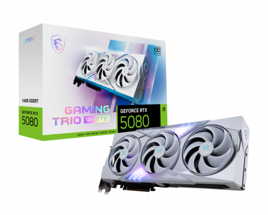 Card màn hình VGA MSI GeForce RTX 5080 16G GAMING TRIO OC WHITE GDDR7