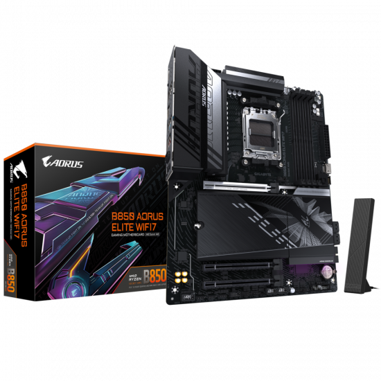 Mainboard Gigabyte B850 AORUS ELITE WIFI7 (AM5, 4x DDR5, Displayport, M.2 PCIe 5.0, ATX)