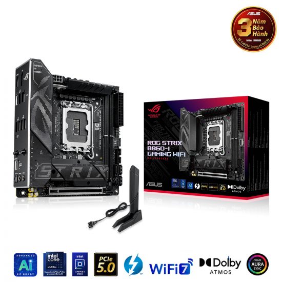 Mainboard ASUS ROG STRIX B860-I GAMING WIFI (LGA 1851, 2x DDR5, Thunderbolt 4, Displayport, HDMI, M.2 PCIe 5.0, WiFi 7, Mini-ITX)