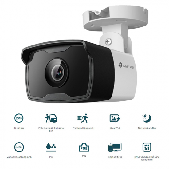 Camera Ngoài Trời TP-Link VIGI C320I (Độ phân giải 2 Megapixel, PoE, Ống kính cố định 2.8 mm)