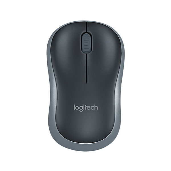 Chuột máy tính không dây Logitech M185 màu đen viền xám