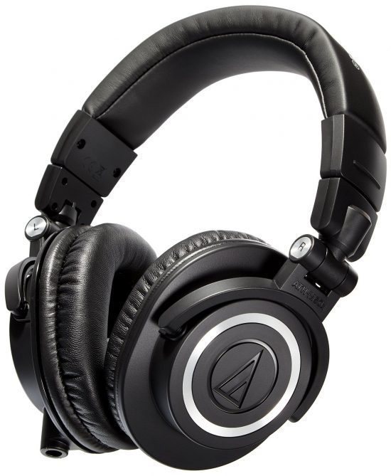 Tai nghe kiểm âm Audio-Technica ATH-M50X chính hãng, cáp rời, jack cắm 3.5 + 6.0mm, có thể gấp gọn