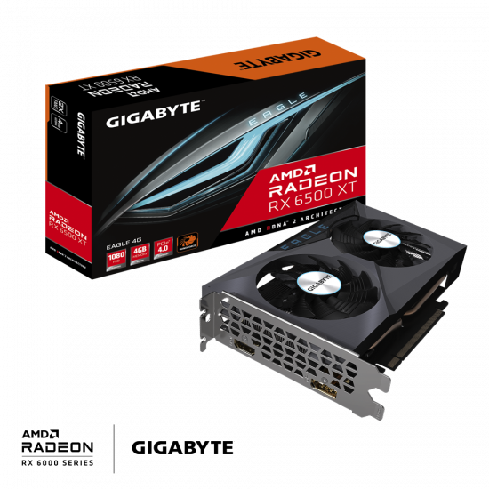 Card màn hình VGA GIGABYTE Radeon RX 6500 XT EAGLE 4G (R65XTEAGLE-4GD)