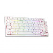 Bàn phím cơ Newmen GM326 White - Blue Switch (75%, Núm xoay, Hotswap, Led Rainbow, USB-C)