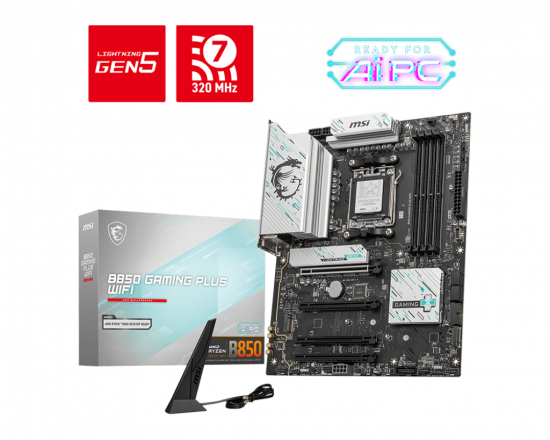 Mainboard MSI B850 GAMING PLUS WIFI (AM5, 4x DDR5, Displayport, M.2 PCIe 5.0, WiFi 7, ATX)
