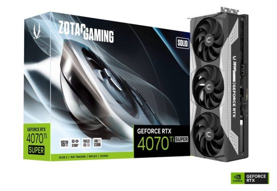 Card màn hình ZOTAC GAMING GeForce RTX 4070 Ti SUPER SOLID 16GB GDDR6X (ZT-D40730R-10P)