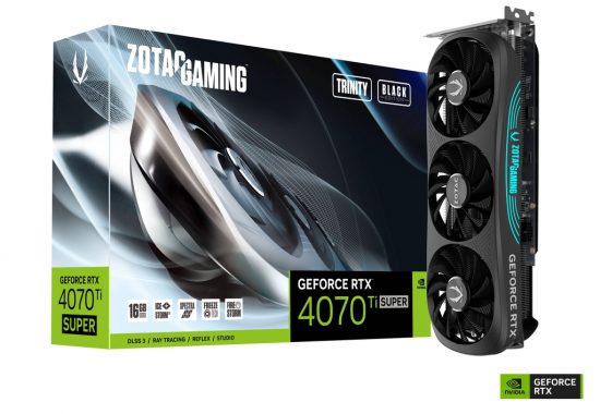 Card màn hình ZOTAC GAMING GeForce RTX 4070 Ti SUPER Trinity Black Edition 16GB GDDR6X (ZT-D40730D-10P)