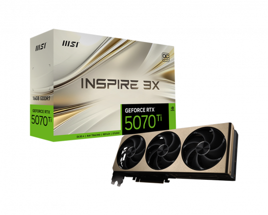 Card màn hình VGA MSI GeForce RTX 5070 Ti 16G INSPIRE 3X OC PLUS GDDR7