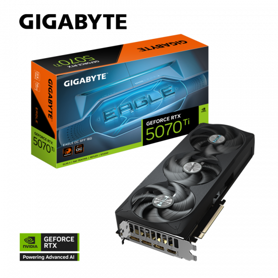 Card màn hình VGA Gigabyte GeForce RTX 5070 Ti EAGLE OC SFF 16G GDDR7 (GV-N507TEAGLE OC-16GD)