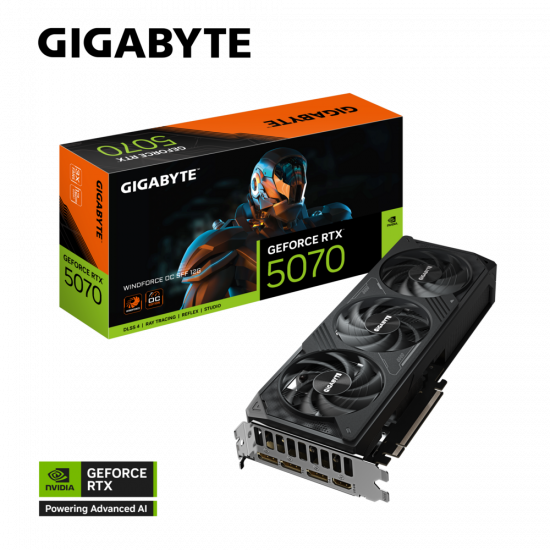 Card màn hình VGA Gigabyte GeForce RTX 5070 WINDFORCE OC SFF 12G GDDR7 (GV-N5070WF3OC-12GD)