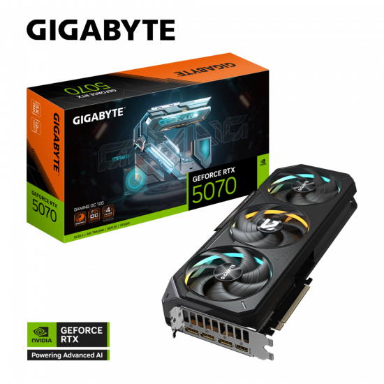 Card màn hình VGA Gigabyte GeForce RTX 5070 GAMING OC 12G GDDR7 (GV-N5070GAMING OC-12GD)