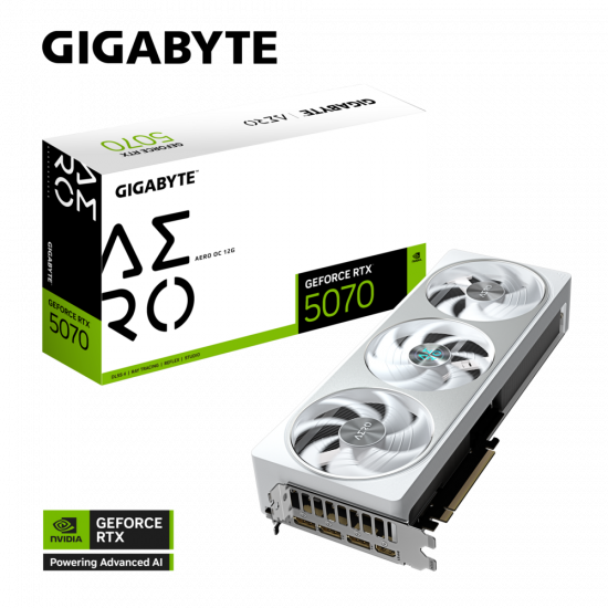 Card màn hình VGA Gigabyte GeForce RTX 5070 AERO OC 12G GDDR7 (GV-N5070AERO OC-12GD)