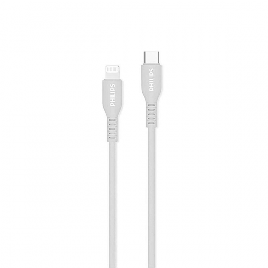 Cáp Sạc Philips DLC8631W USB-C to Lightning Chuẩn MFI 1.2M, Màu Trắng