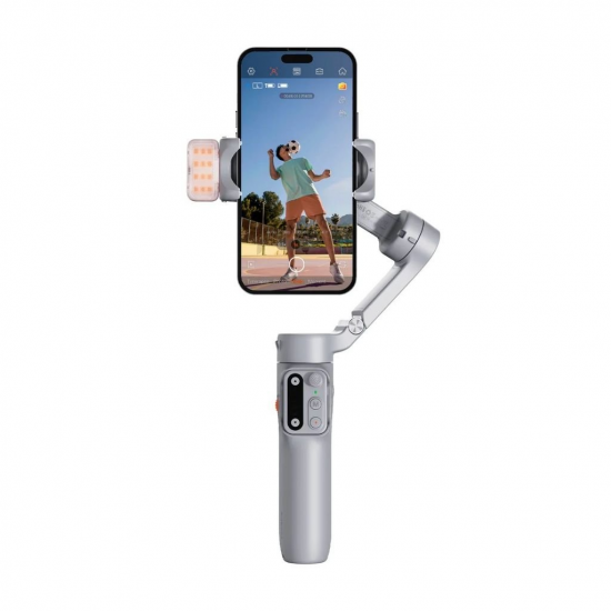 Tay Cầm Chống Rung Gimbal Cho Điện Thoại HOHEM iSteady X3, Màu Xám, Tích Hợp Đèn Trợ Sáng