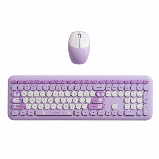 Combo Bàn Phím Và Chuột Không Dây MOFII 666 Pro Purple