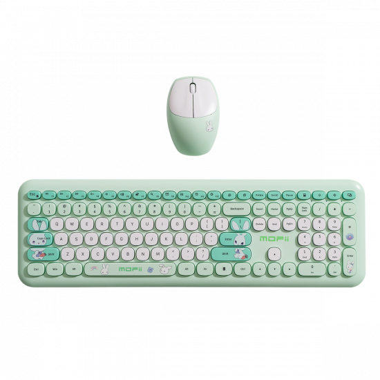 Combo Bàn Phím Và Chuột Không Dây MOFII 666 Pro Green