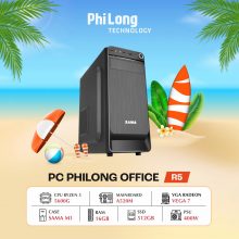 PC Phi Long Office R5 (Ryzen 5 5600G, A520M, RAM 16GB, SSD 512GB, PSU 400W, WiFi)