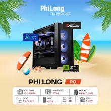 PC Phi Long AI Advanced i5k-4060Ti - Powered By ASUS (i5 14600K, B760, RAM 32GB, SSD 1TB, RTX 4060 Ti 16G, PSU 750W)