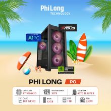PC Phi Long AAA Master R7X3D-4070TiS - Powered By ASUS (Ryzen 7 9800X3D, X870, RAM 32GB, SSD 1TB, RTX 4070 Ti Super, PSU 850W)