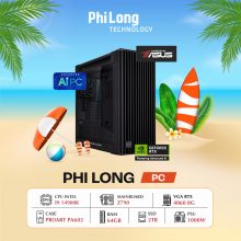 PC Phi Long AI Expert i9K-5070Ti - Powered By ASUS (i9 14900K, Z790, RAM 64GB, SSD 2TB, RTX 5070 Ti, PSU 1000W)