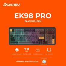 Bàn phím cơ không dây DareU EK98 PRO Black Golden - DareU Cloud Switch (98 phím, 3 mode, PBT Keycap, Hotswap LED RGB)