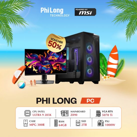 PC Phi Long AI Expert - Ultra 9 285K / RAM 64GB / SSD 2TB / RTX 5070 Ti / Tản I360 - Powered By MSI