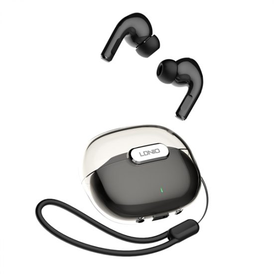 Tai Nghe Không Dây In Ear LDNIO T02 Black (Bluetooth 5.3, Kháng Nước IPX6, Pin 300mAh, Có Mic Đàm Thoại)